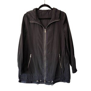 Salco Italia Lightweight Hooded Swing Jacket Pockets Adjustable Hem Size 44 US 8